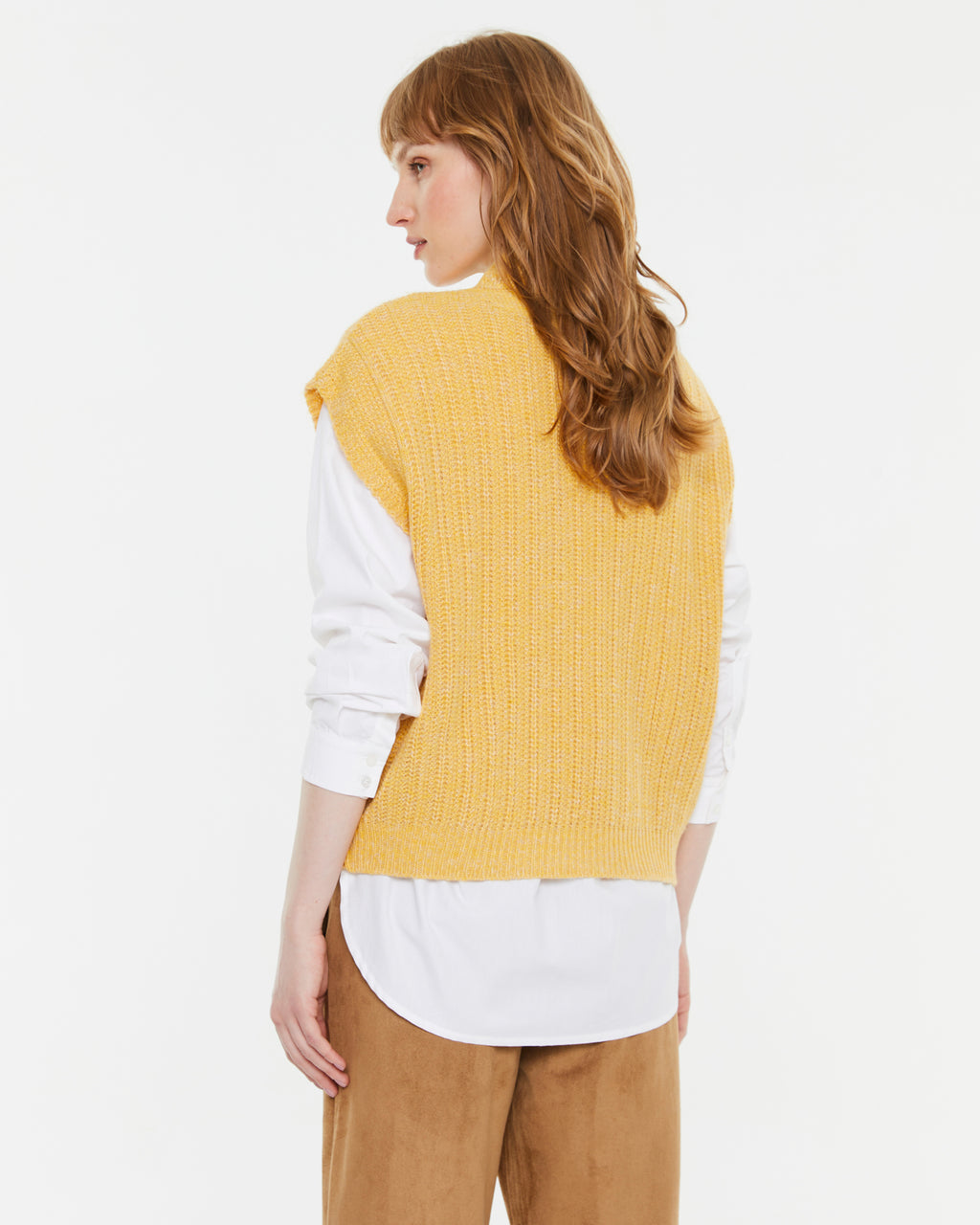 Chaleco de mujer punto escote perkins