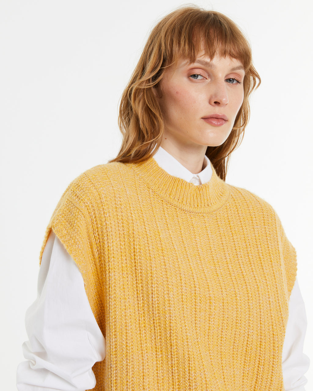 Strickweste mit Perkins-Ausschnitt für Damen