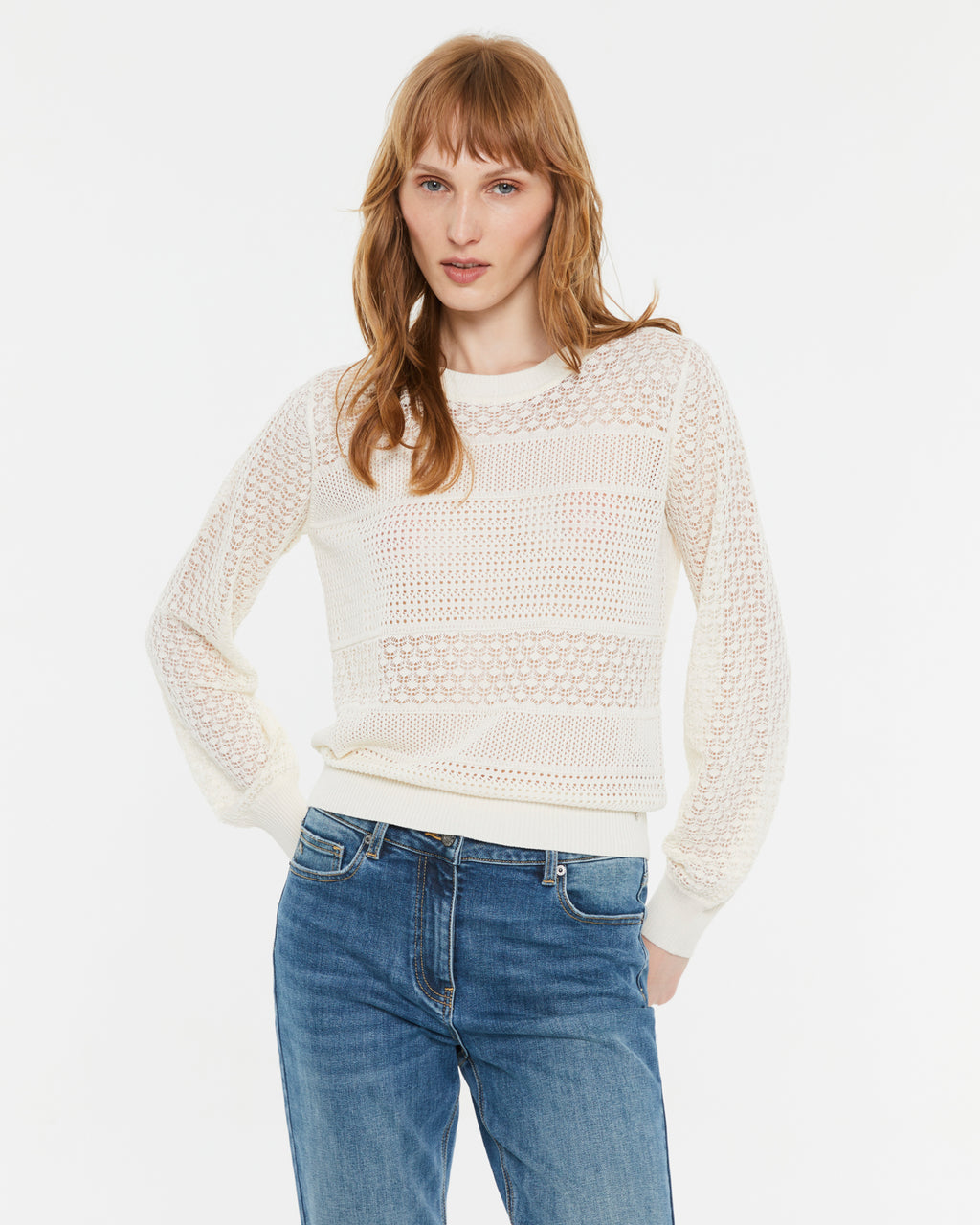 Jersey de mujer calado  cuello redondo