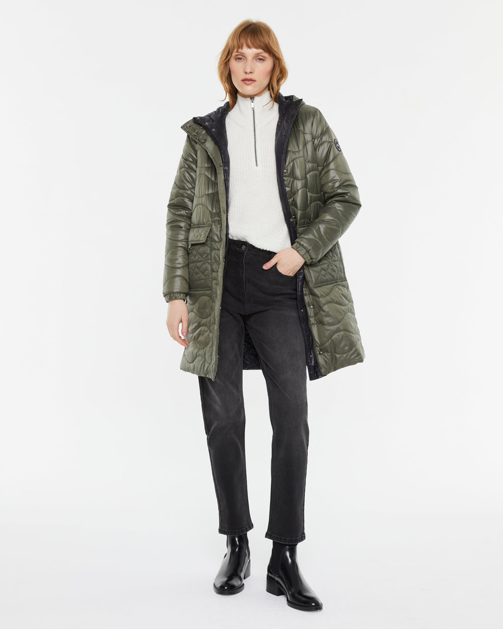 Parka reversible de mujer con capucha