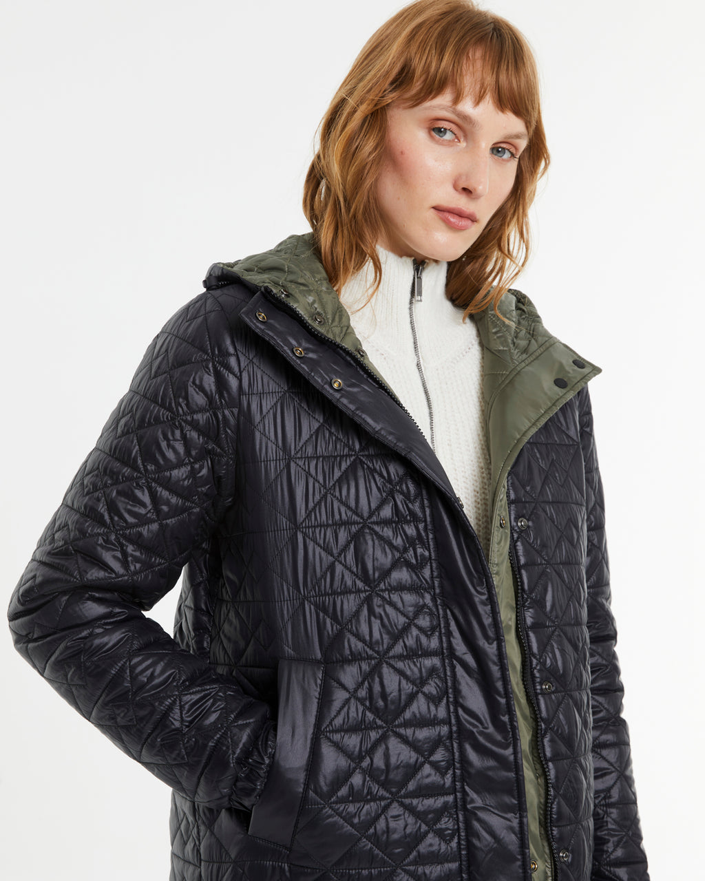 Parka reversible de mujer con capucha