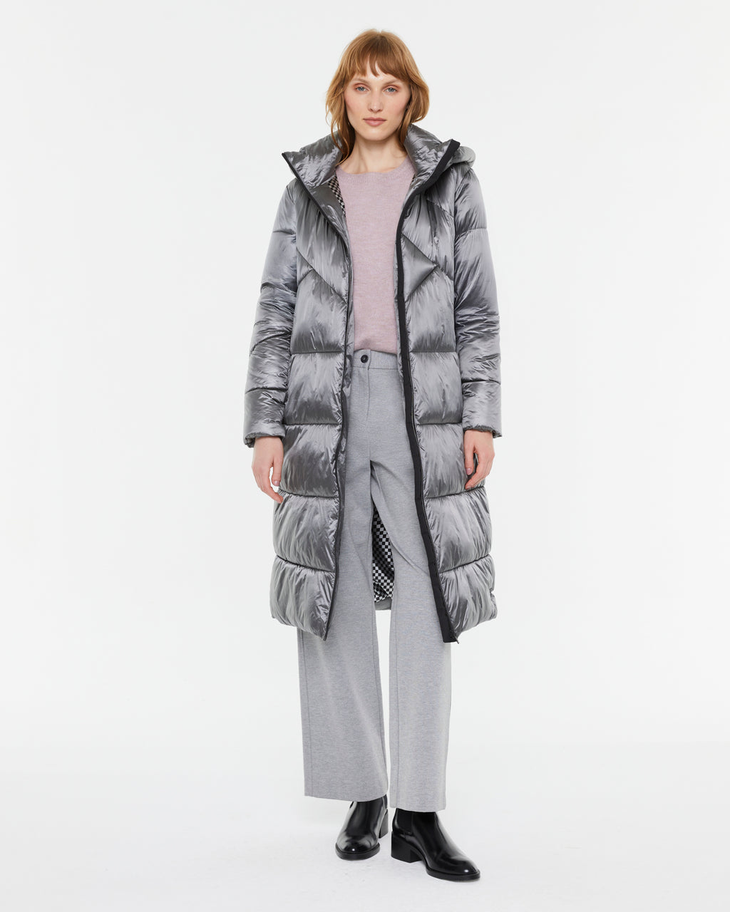 Parka larga de mujer acolchada