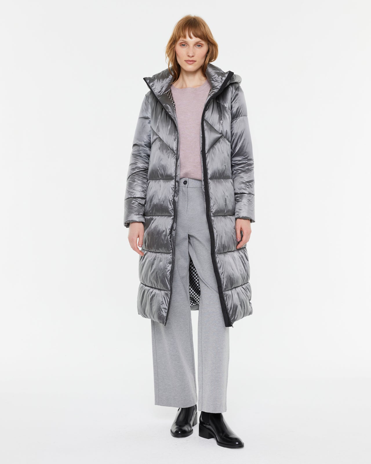 Parka larga de mujer acolchada