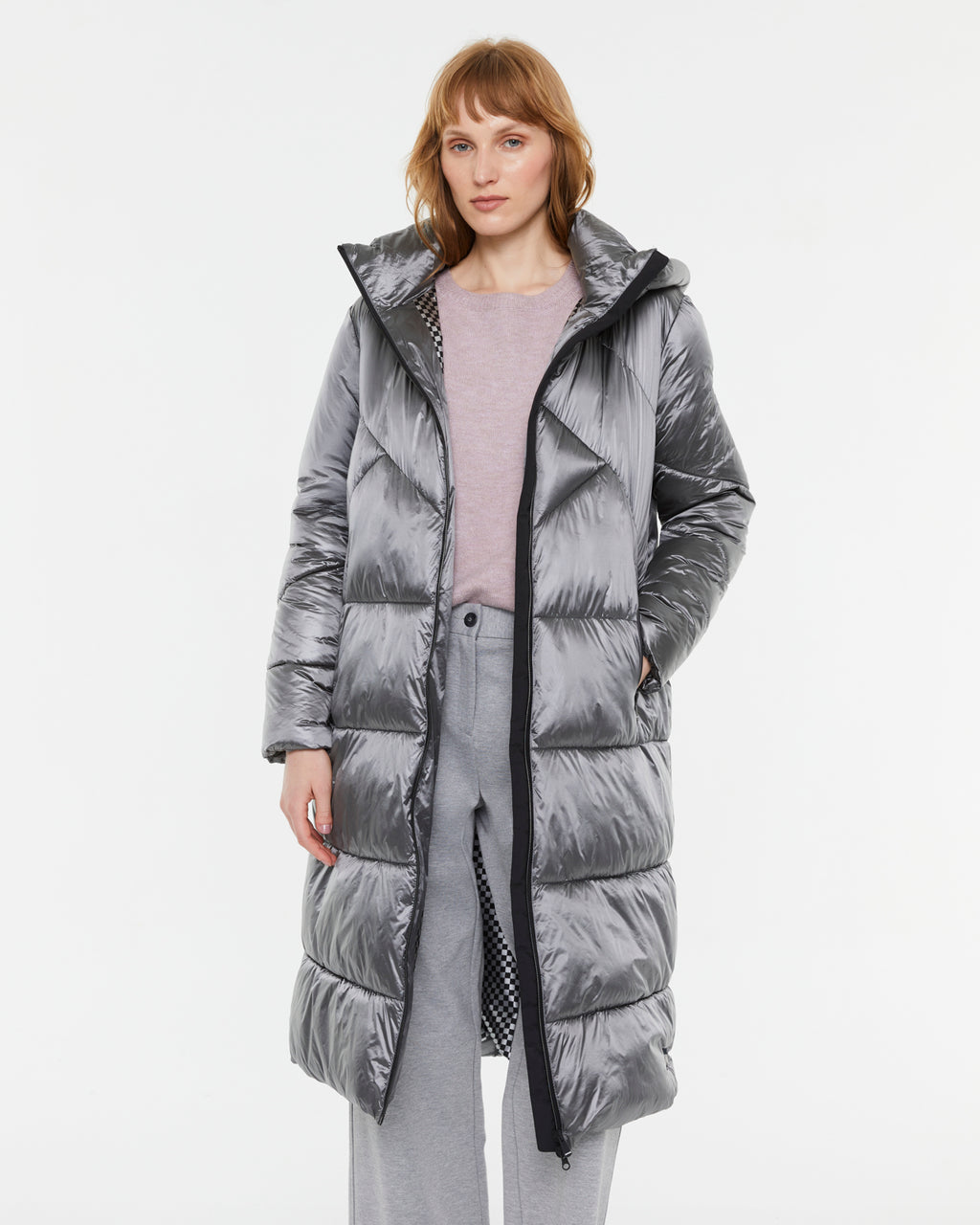 Parka larga de mujer acolchada