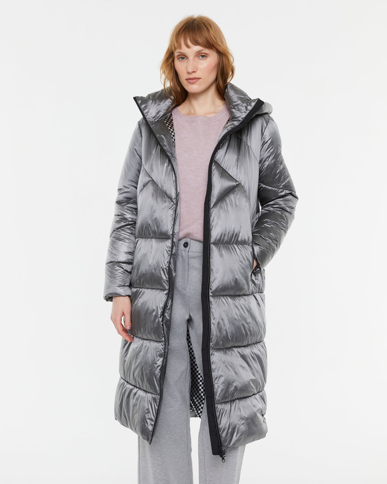 Parka larga de mujer acolchada