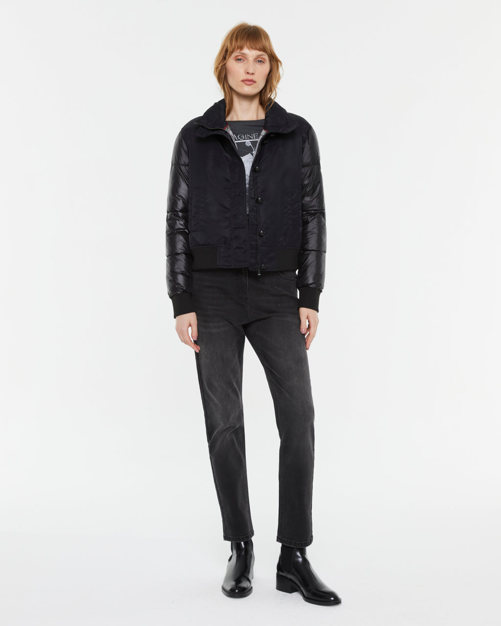 Parka corta de mujer acolchada tipo bomber