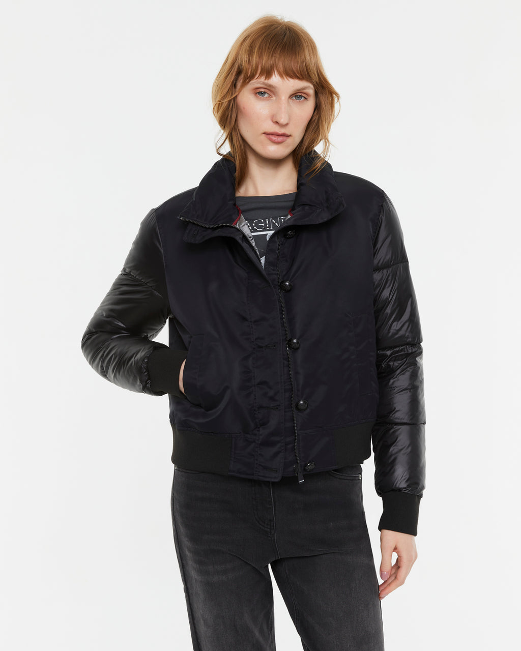 Parka corta de mujer acolchada tipo bomber