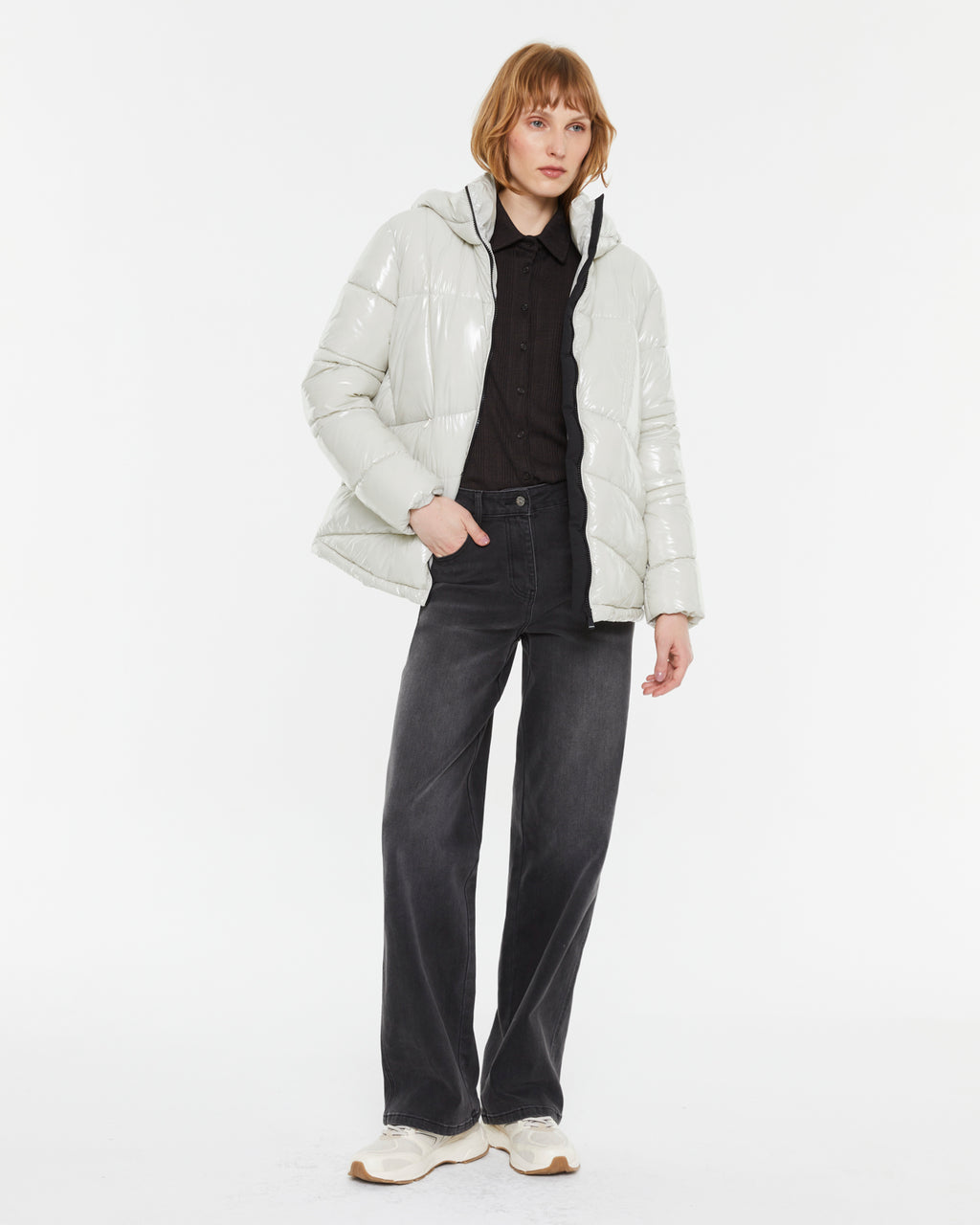 Parka de mujer acolchada satinada
