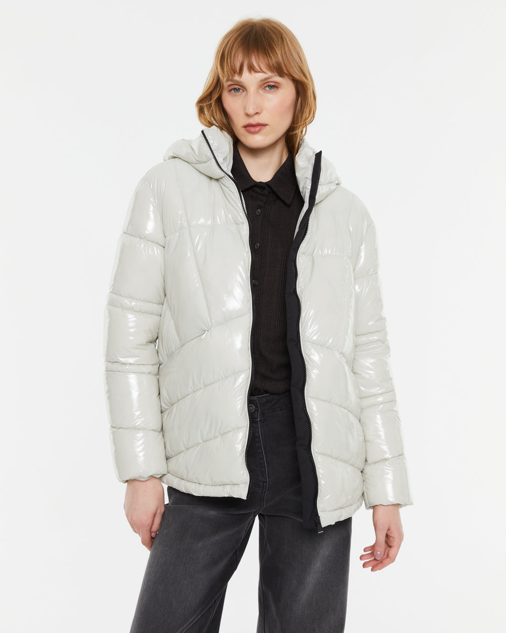 Parka de mujer acolchada satinada