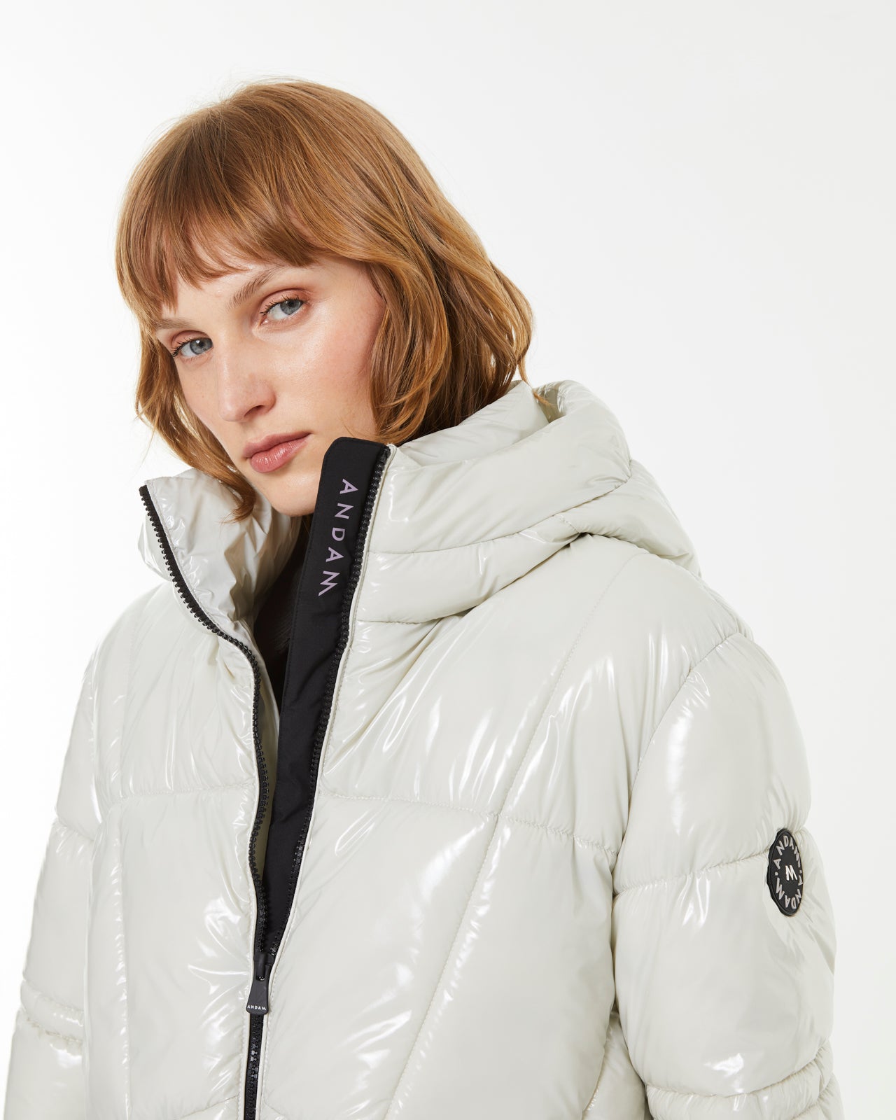 Parka de mujer acolchada satinada