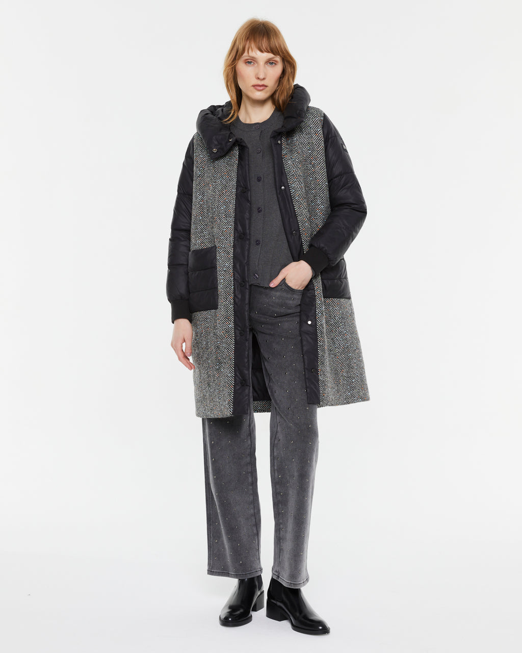 Langer Steppmantel für Damen