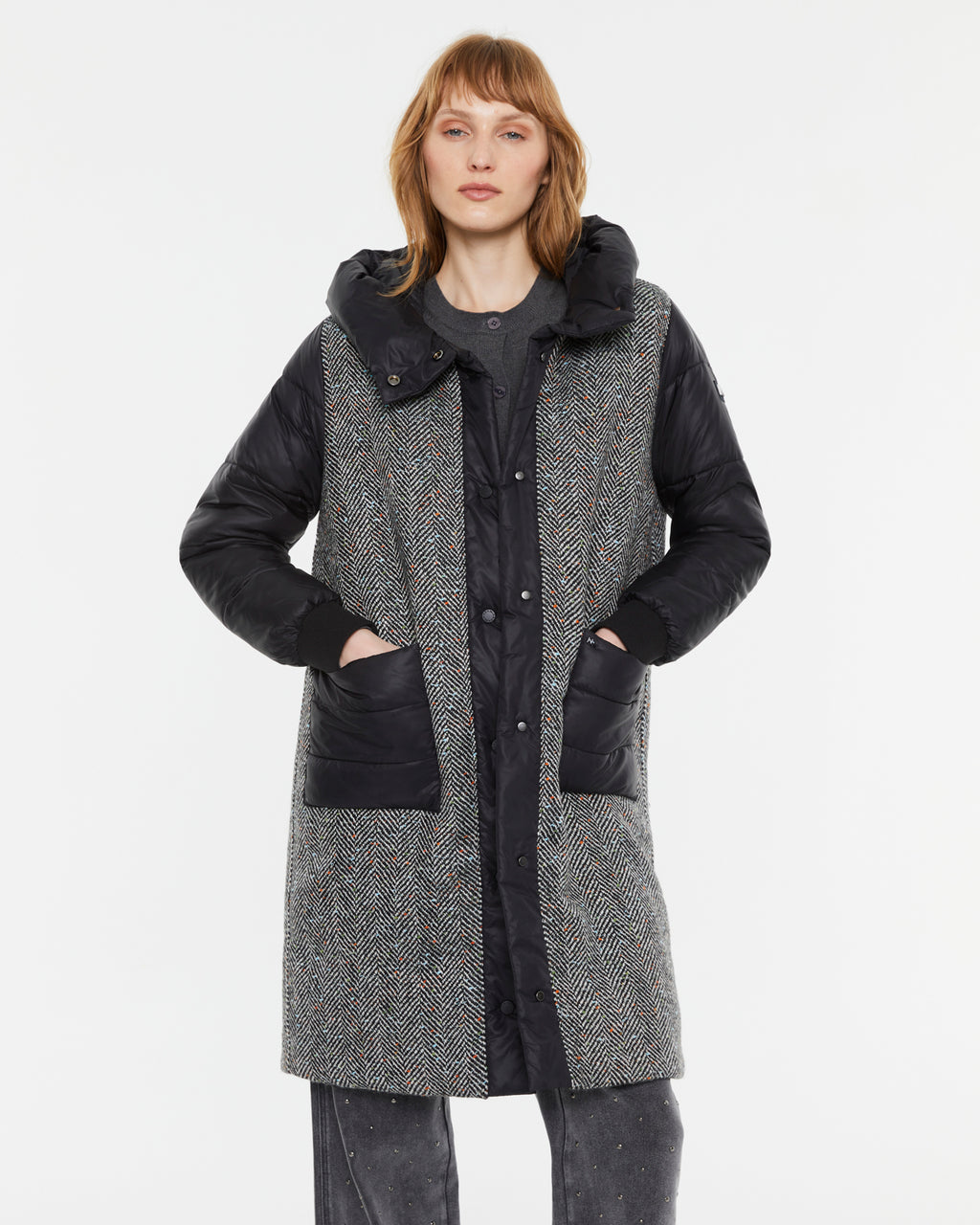 Langer Steppmantel für Damen