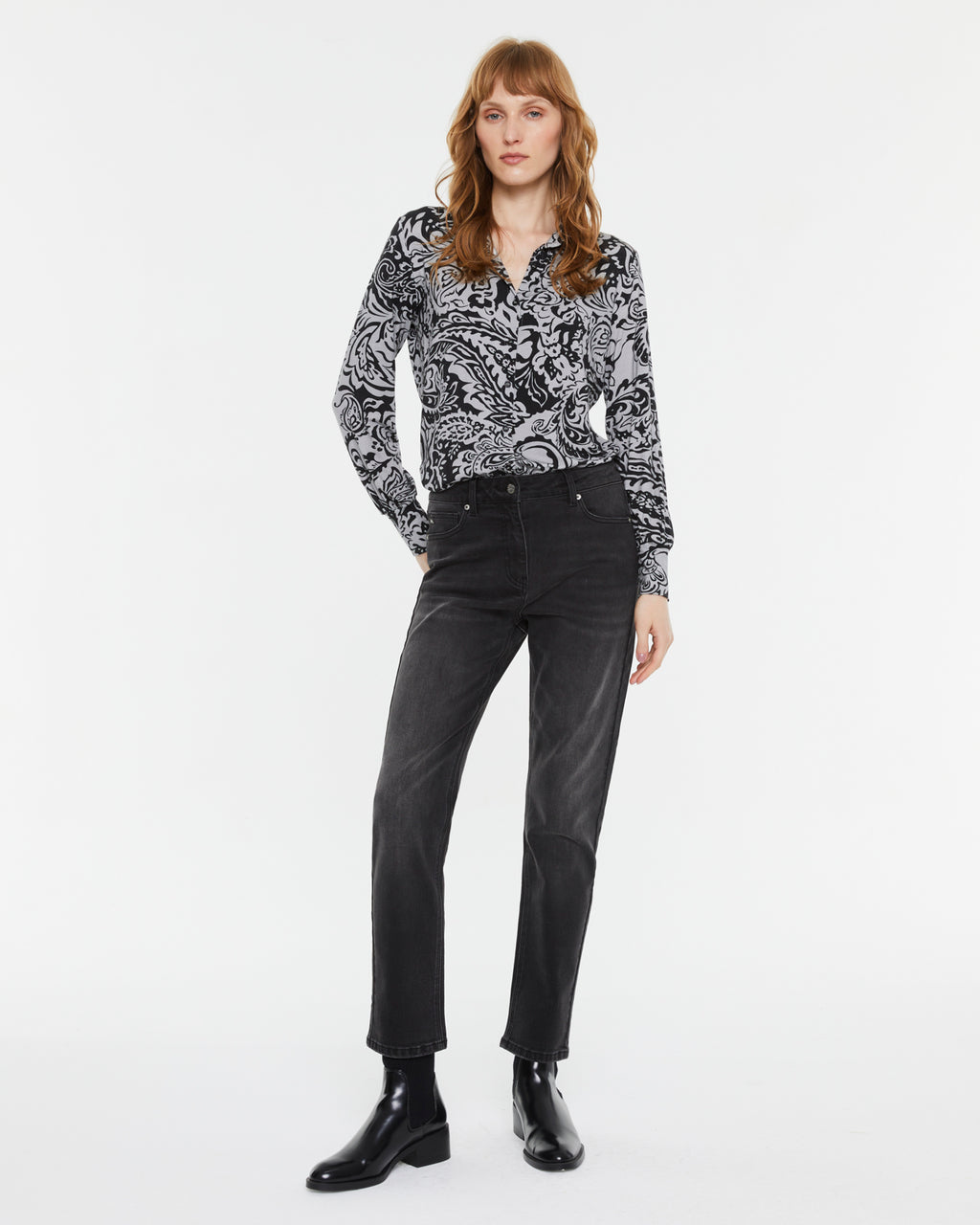 Camisa de mujer estampada de punto