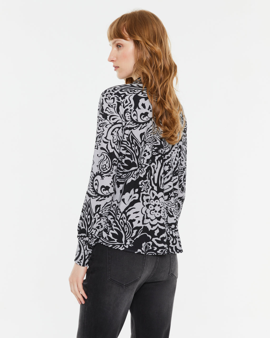 Camisa de mujer estampada de punto