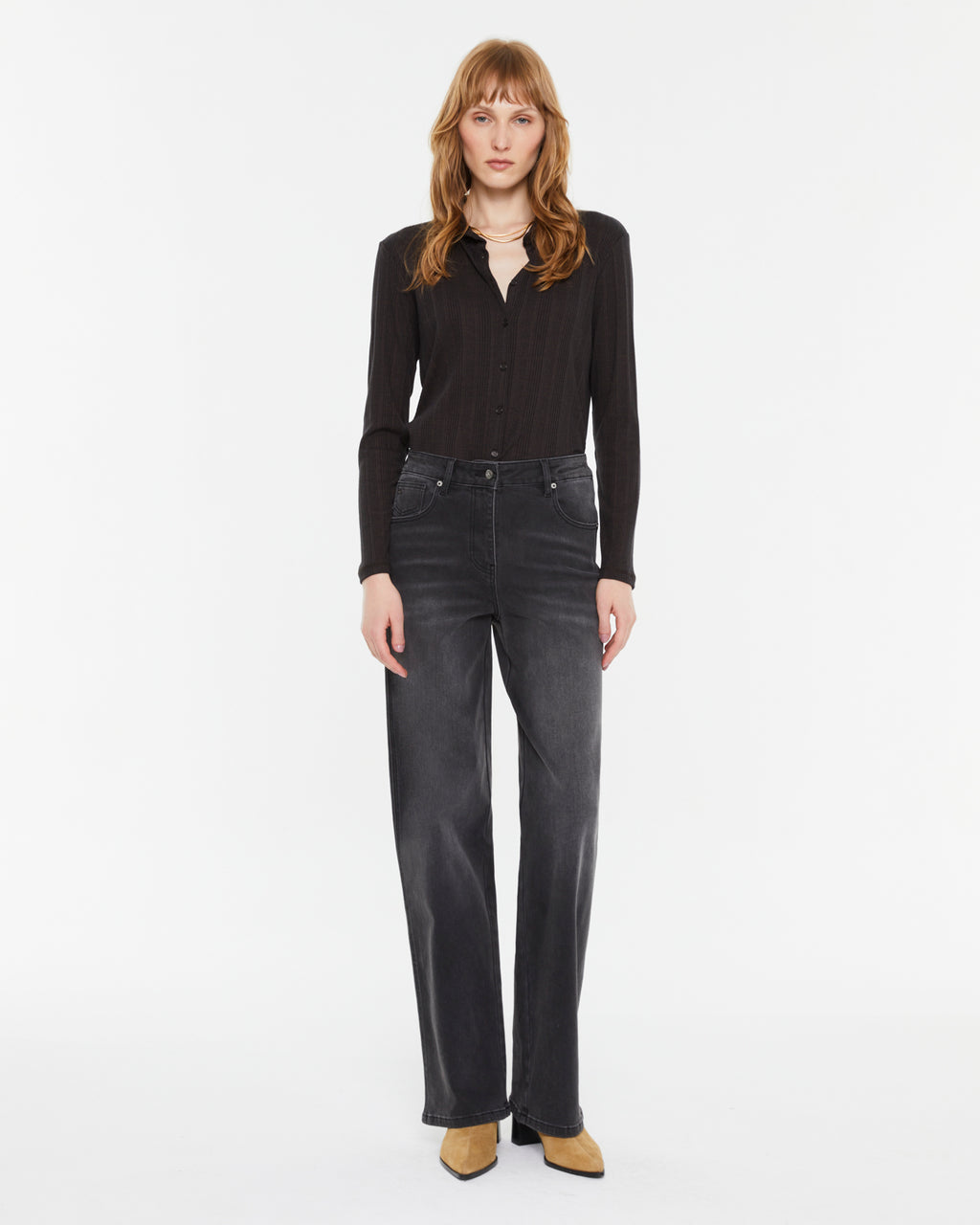 Camisa de mujer en punto canalé