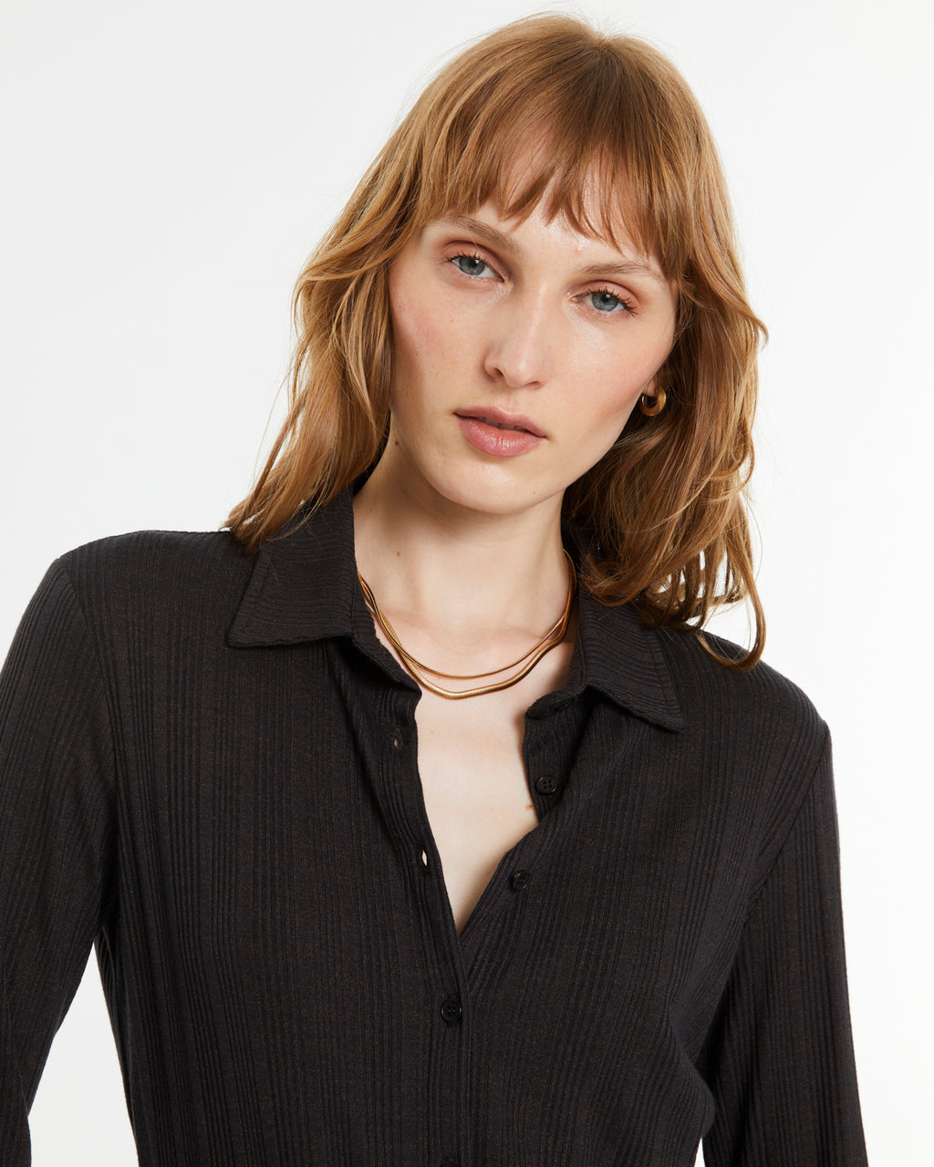 Camisa de mujer en punto canalé