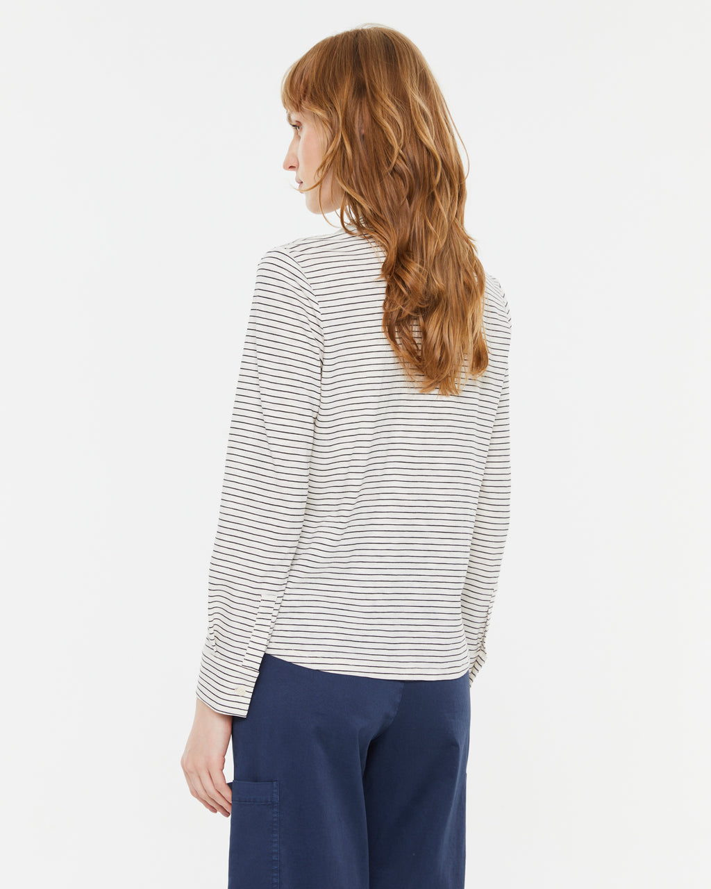 Camisa de mujer en punto estampado rayas