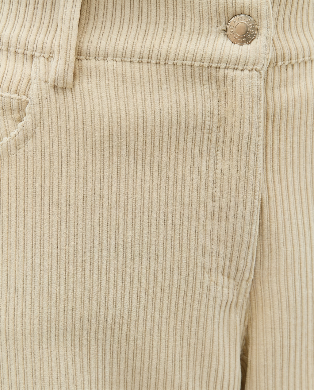 Pantalón recto mujer pana tiro medio  cinco bolsillos
