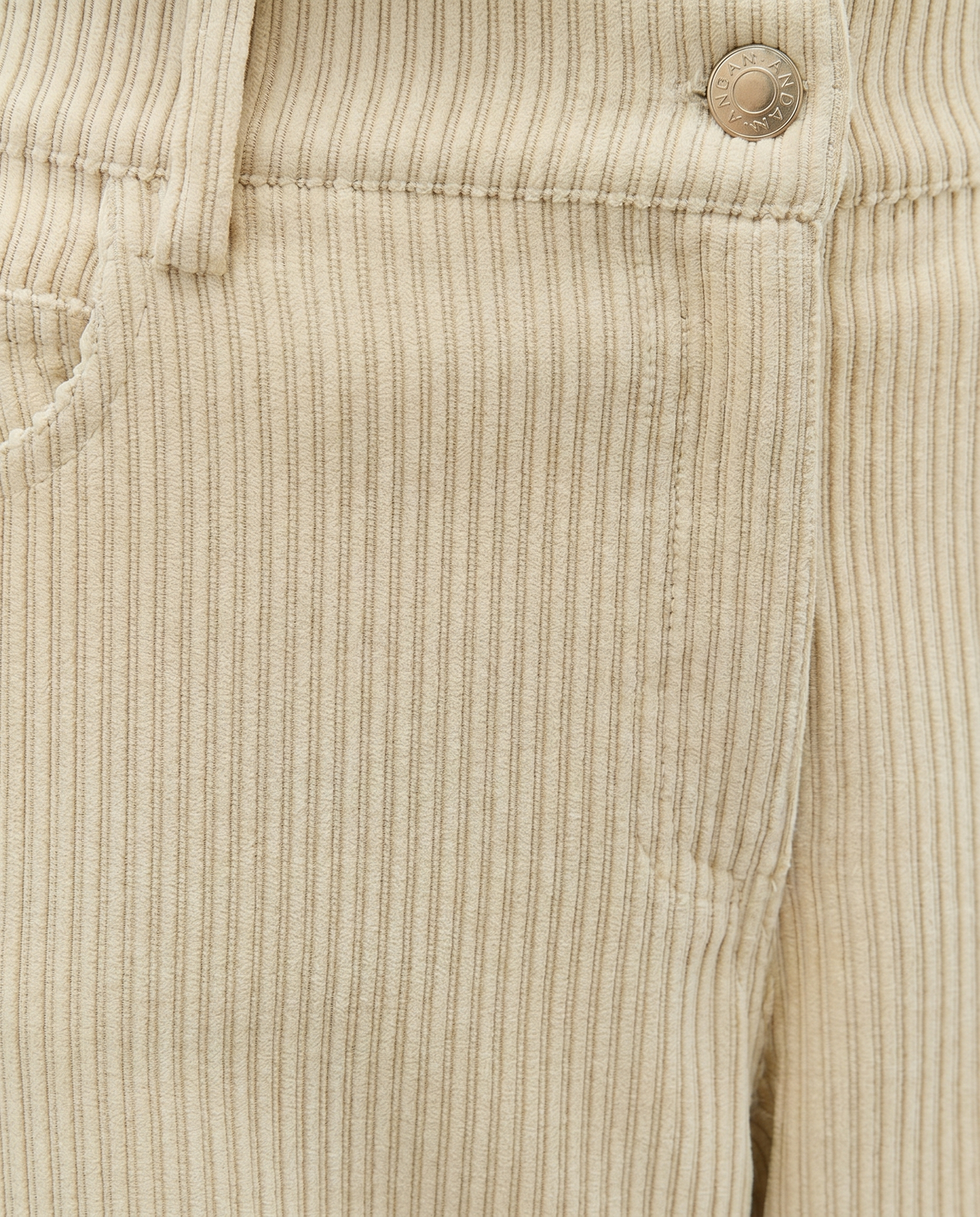 Pantalón recto mujer pana tiro medio  cinco bolsillos