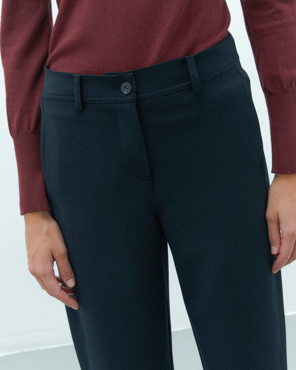 Pantalón ancho de mujer cropped cintura elástica