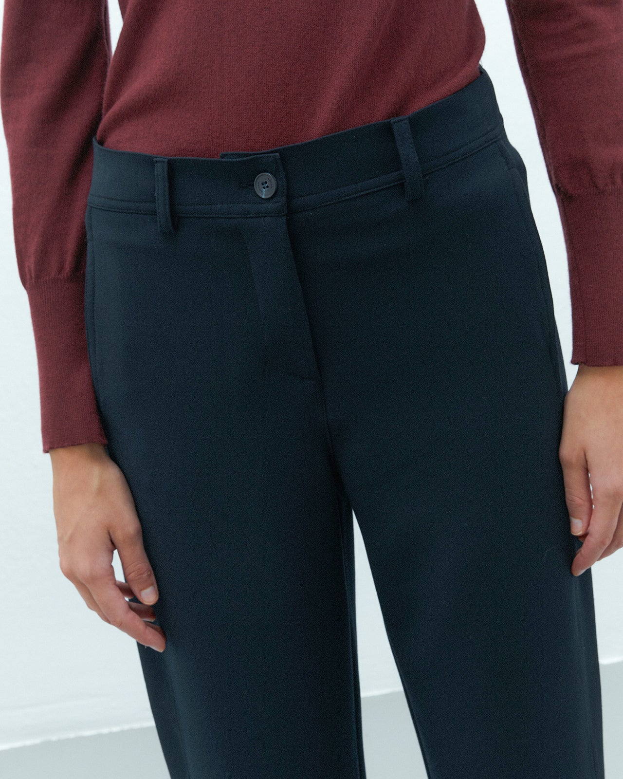 Pantalón ancho de mujer cropped cintura elástica