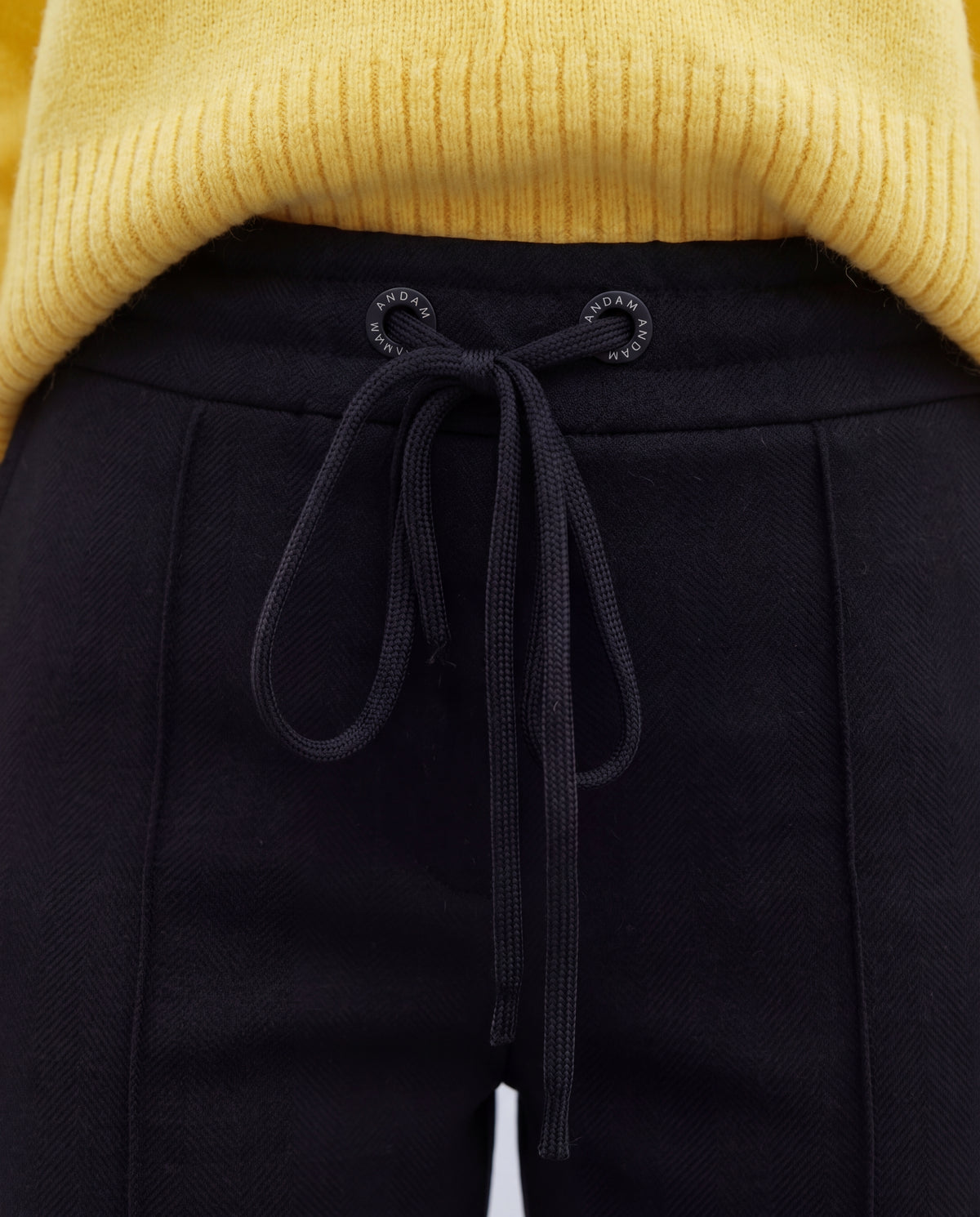 Pantalón recto de mujer punto liso cintura elástica
