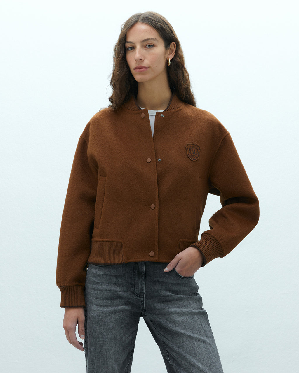 Cazadora de mujer bomber de paño