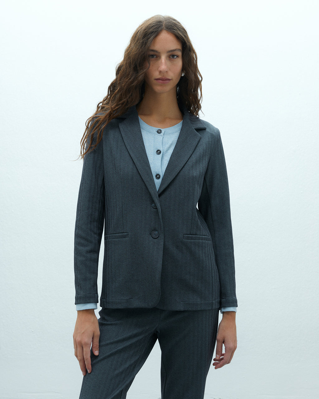 Blazer de mujer en punto espiga
