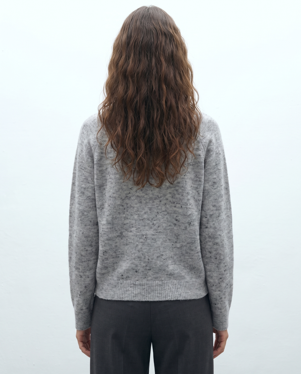 Jersey de mujer jaspeado escote redondo manga larga