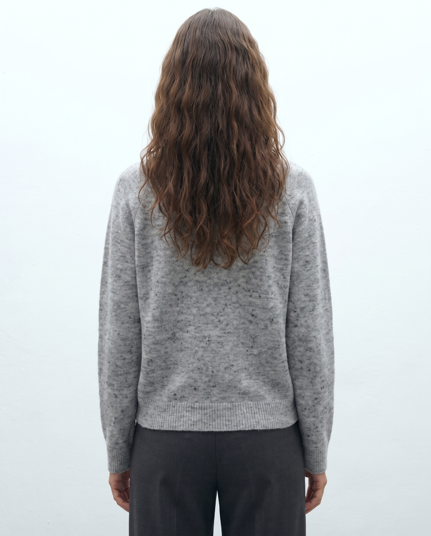 Jersey de mujer jaspeado escote redondo manga larga