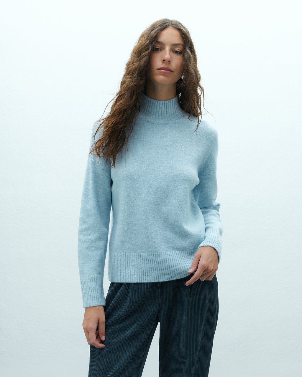 Jersey de mujer básico cuello perkins