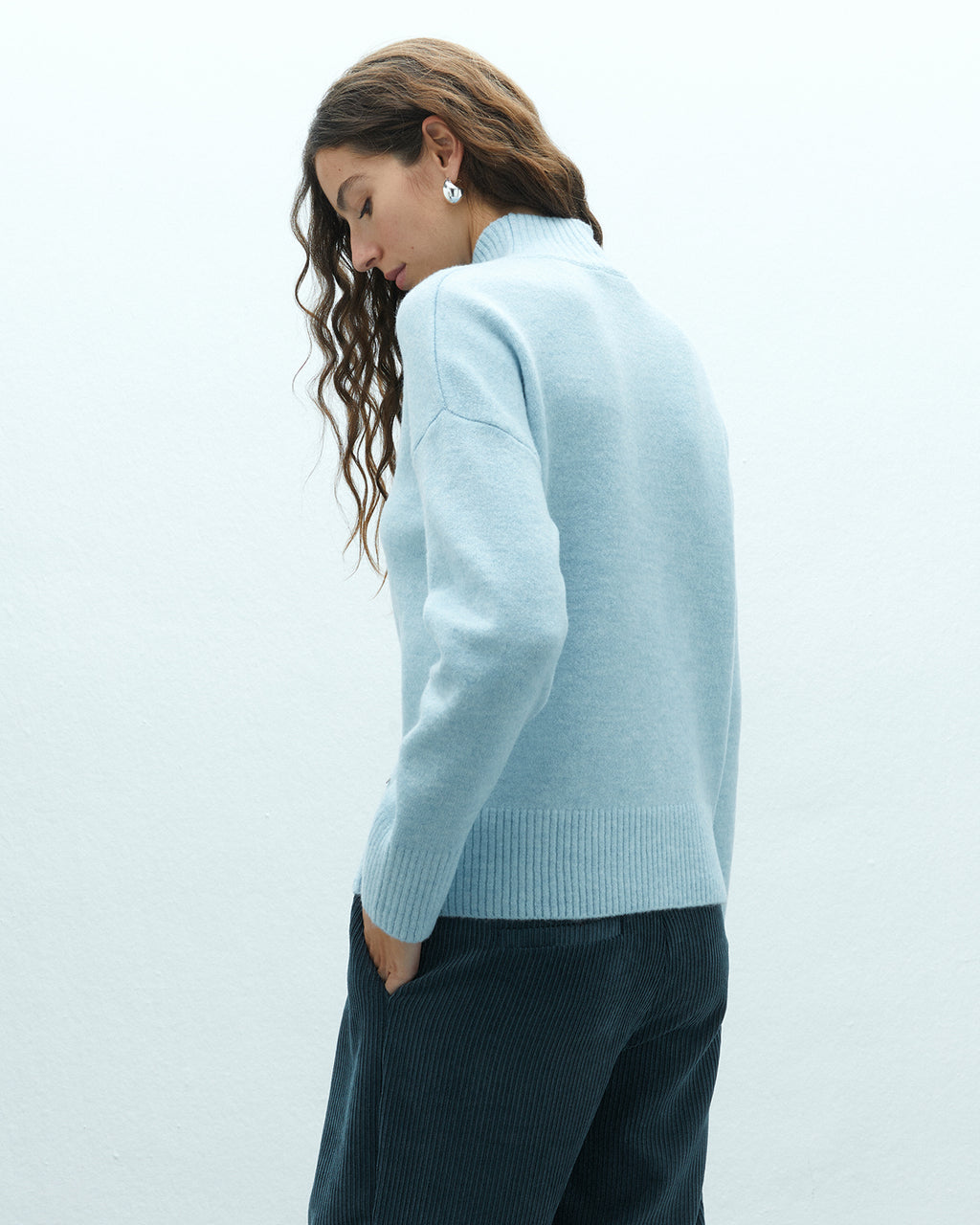 Jersey de mujer básico cuello perkins