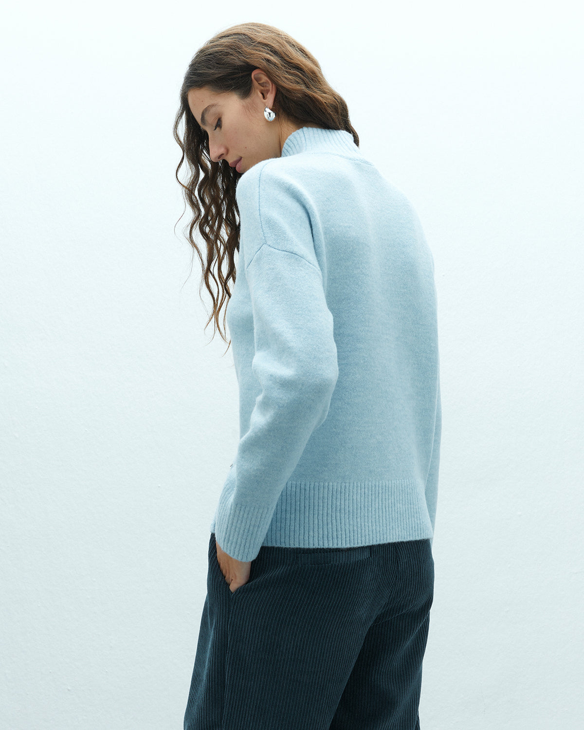 Jersey de mujer básico cuello perkins