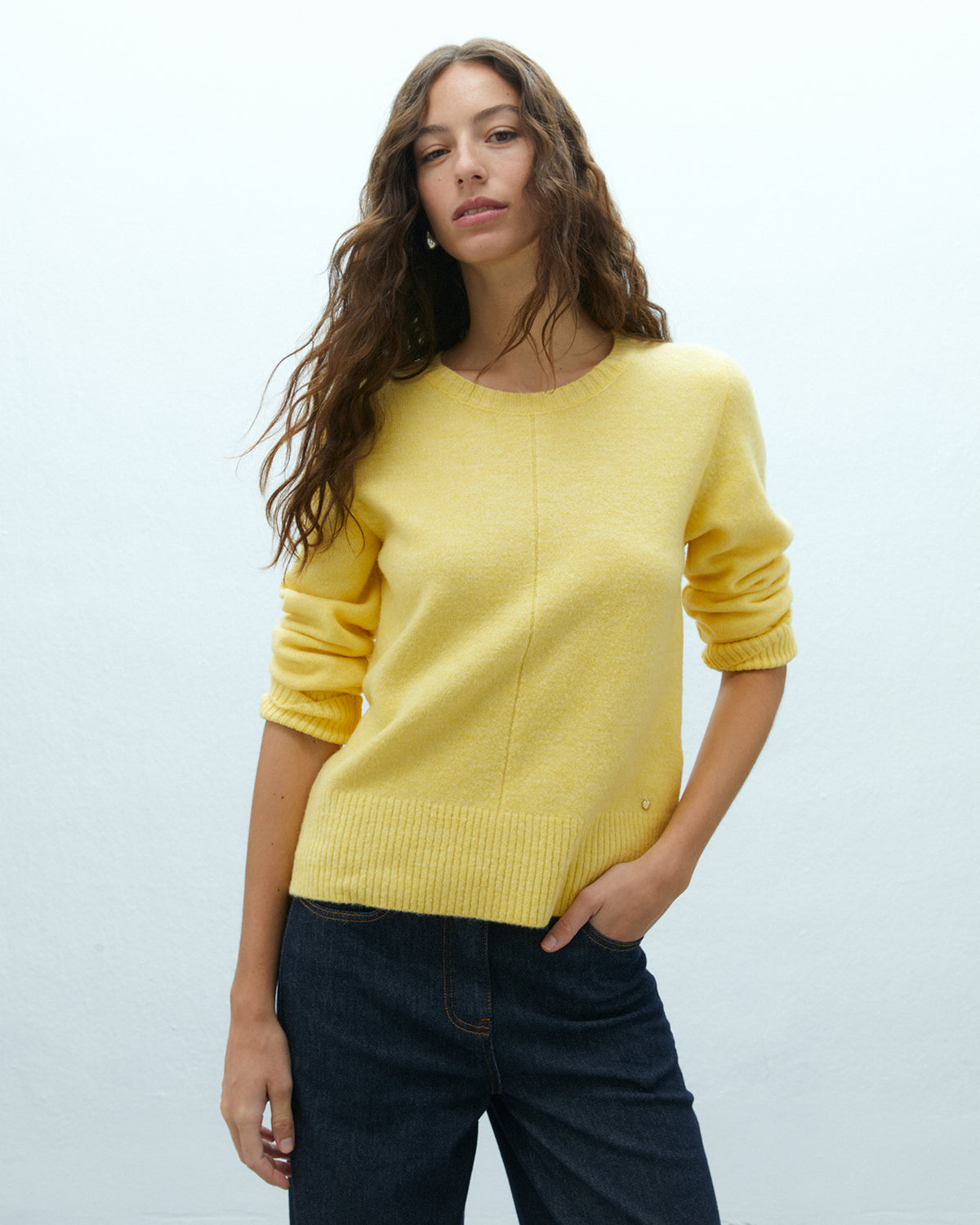 Jersey de mujer cuello redondo manga larga