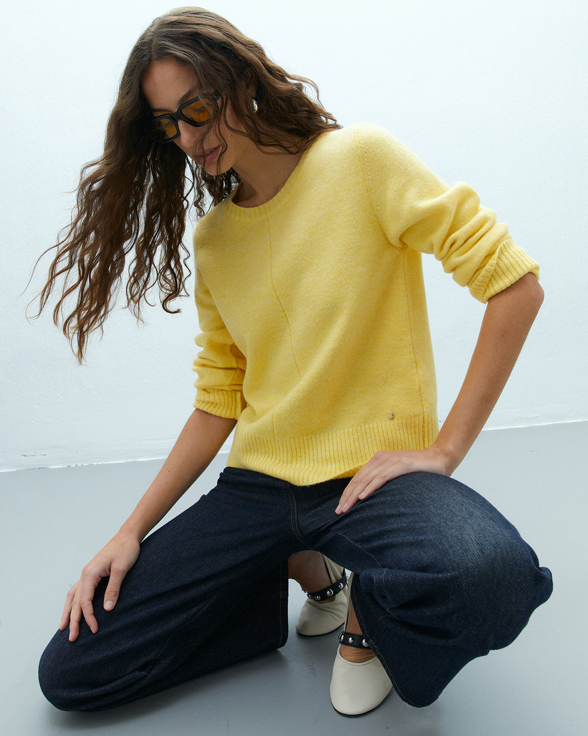 Jersey de mujer cuello redondo manga larga