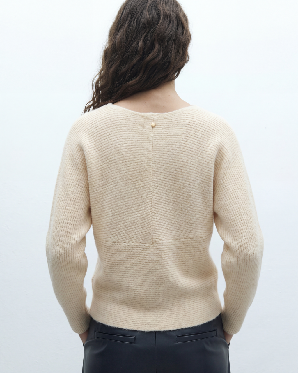 Jersey de mujer escote pico efecto cruzado