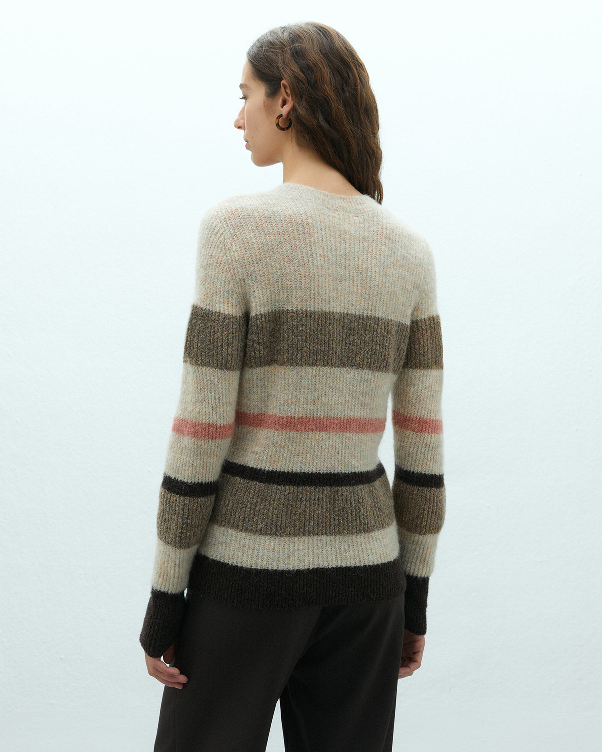 Jersey de mujer estampado rayas cuello pico