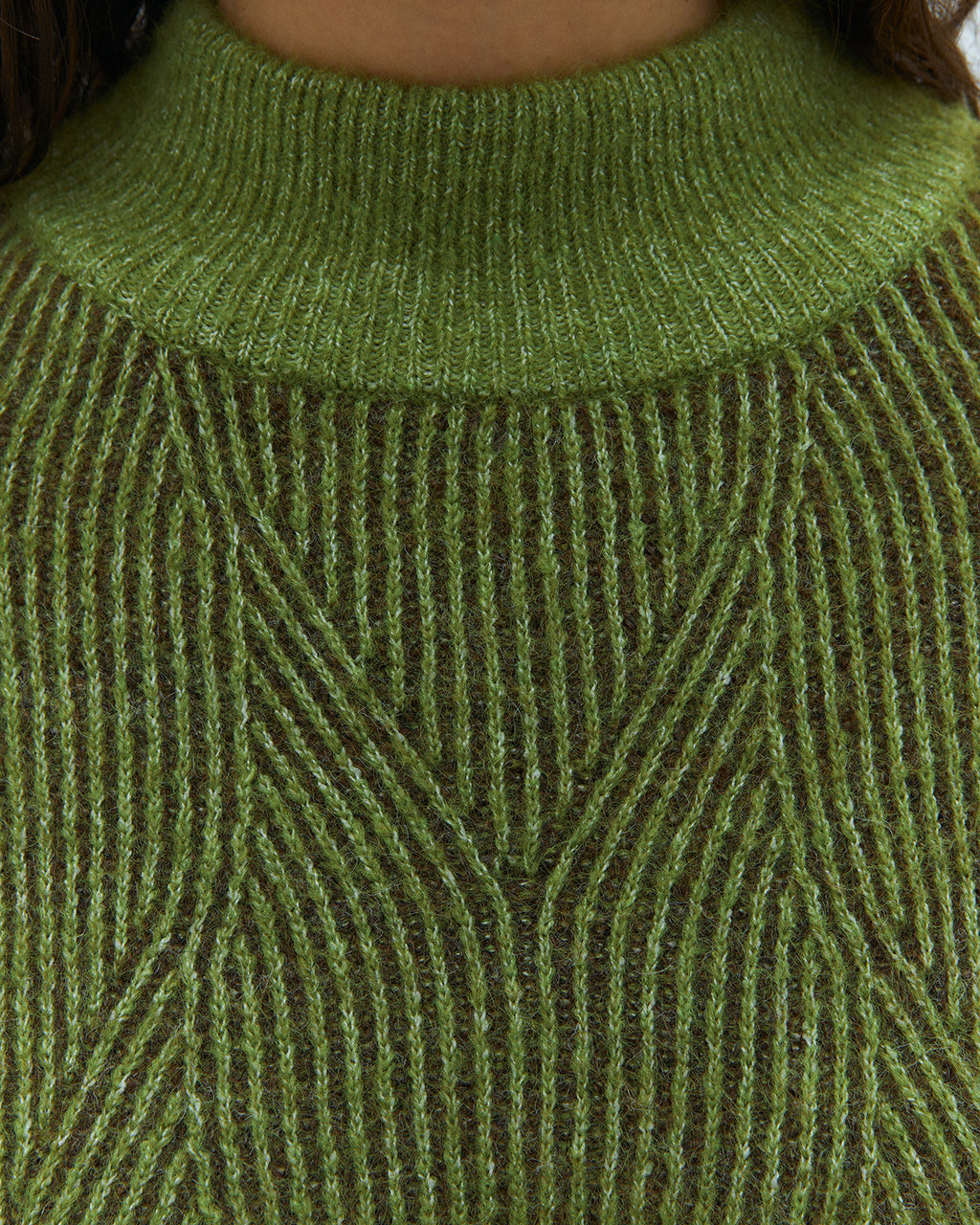 Jersey de mujer bicolor cuello perkins manga larga