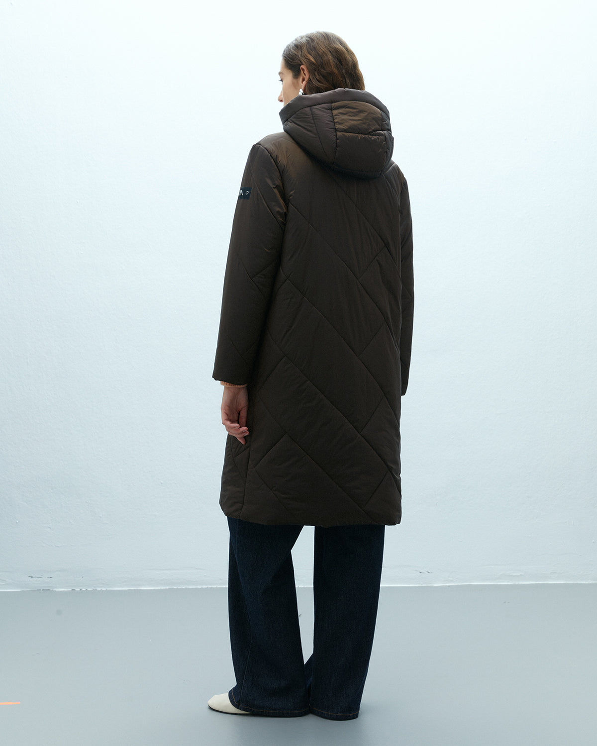 Parka larga de mujer acolchada capucha extraible