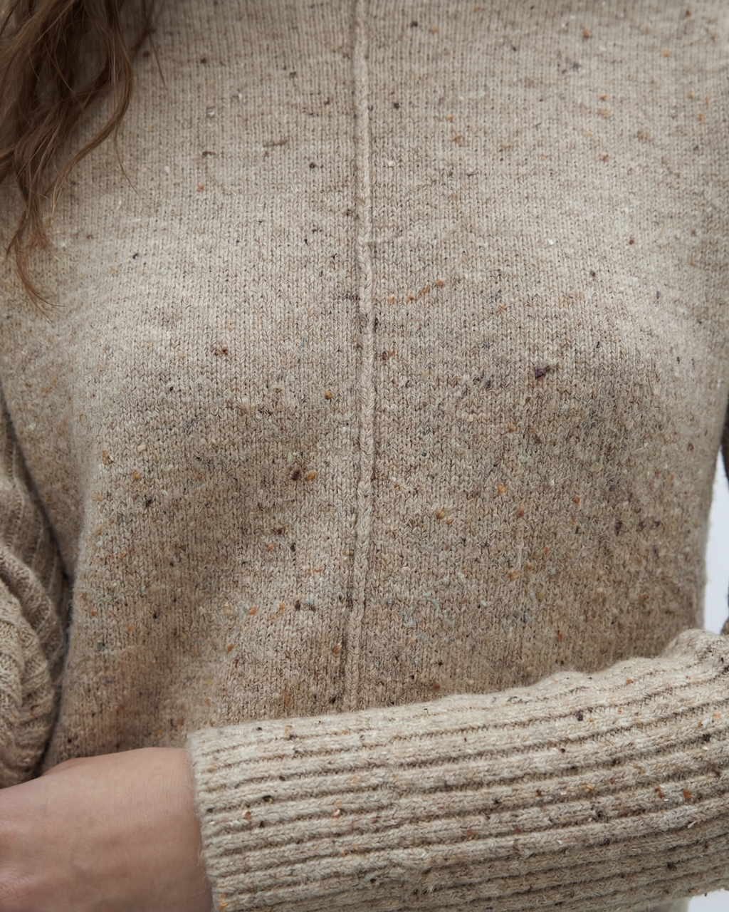 Vestido midi de punto jaspeado