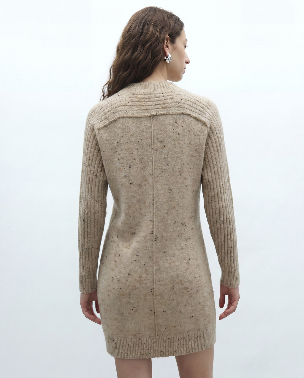 Vestido midi de punto jaspeado