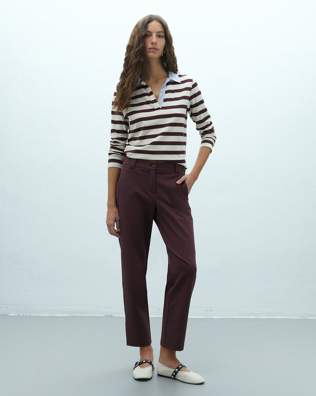 Polo de mujer estampado rayas