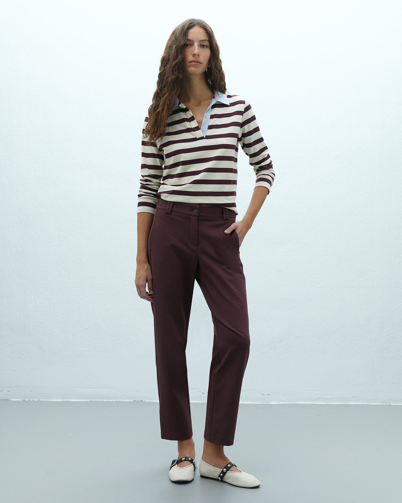 Polo de mujer estampado rayas