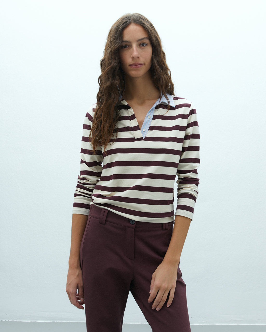 Polo de mujer estampado rayas