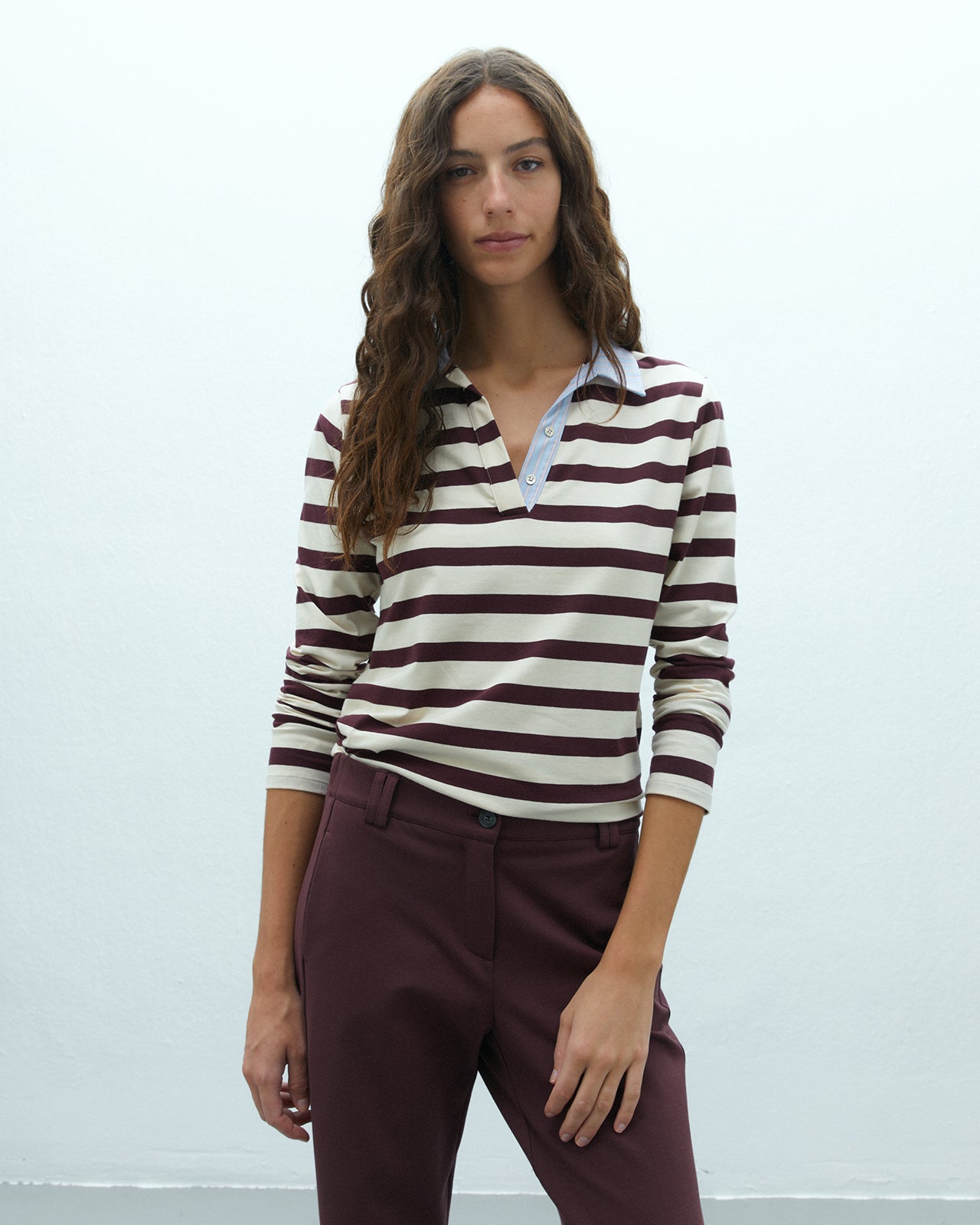 Polo de mujer estampado rayas
