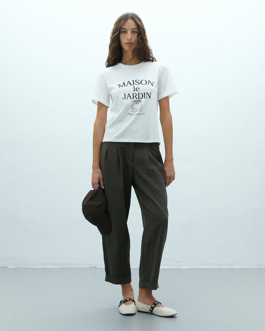 Camiseta de mujer de algodón con estampado