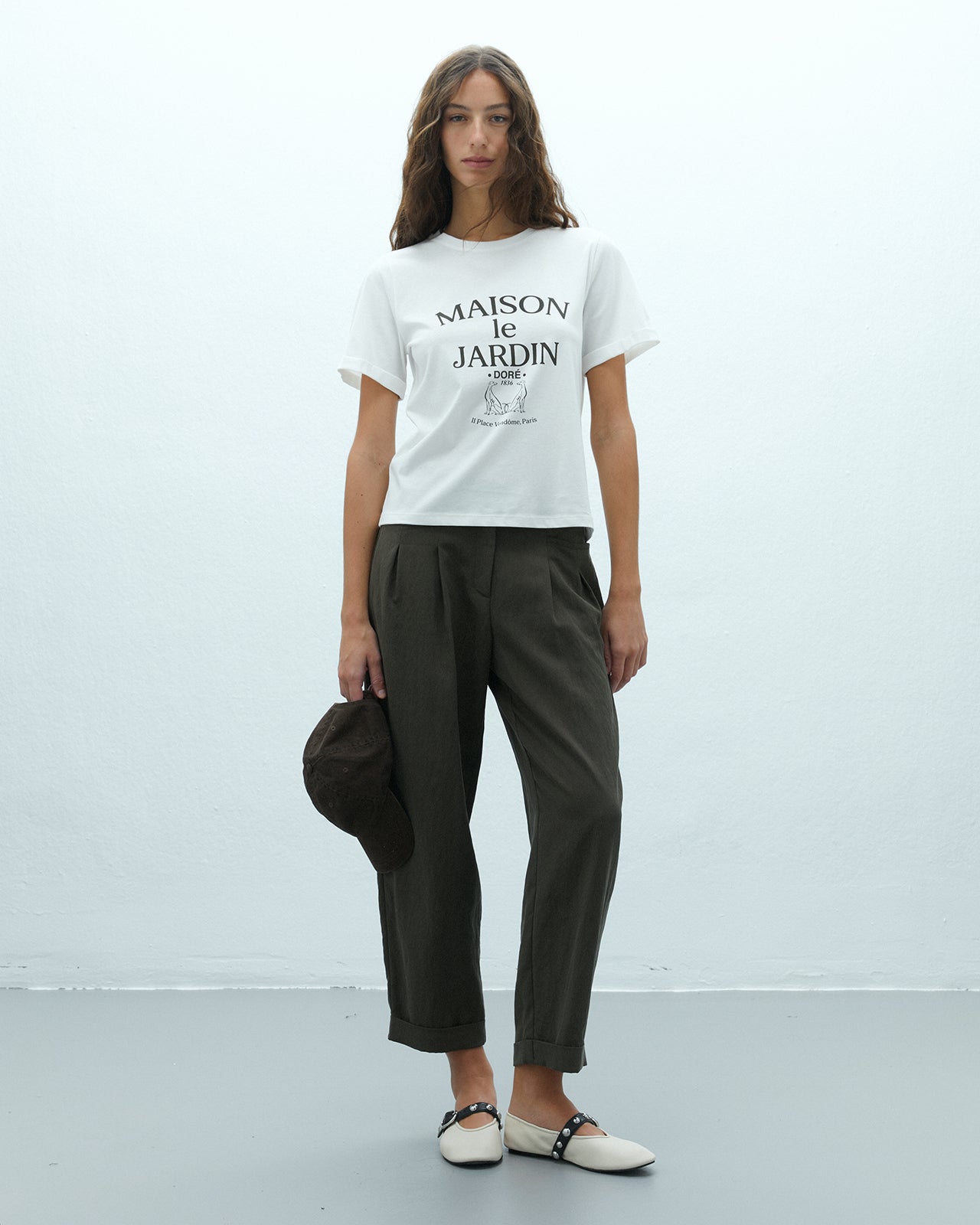 Camiseta de mujer de algodón con estampado
