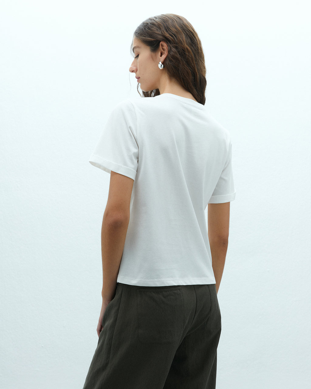 Camiseta de mujer de algodón con estampado