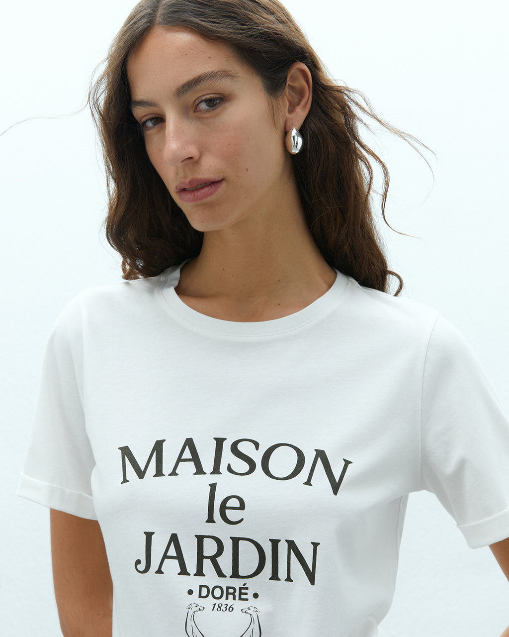 Camiseta de mujer de algodón con estampado