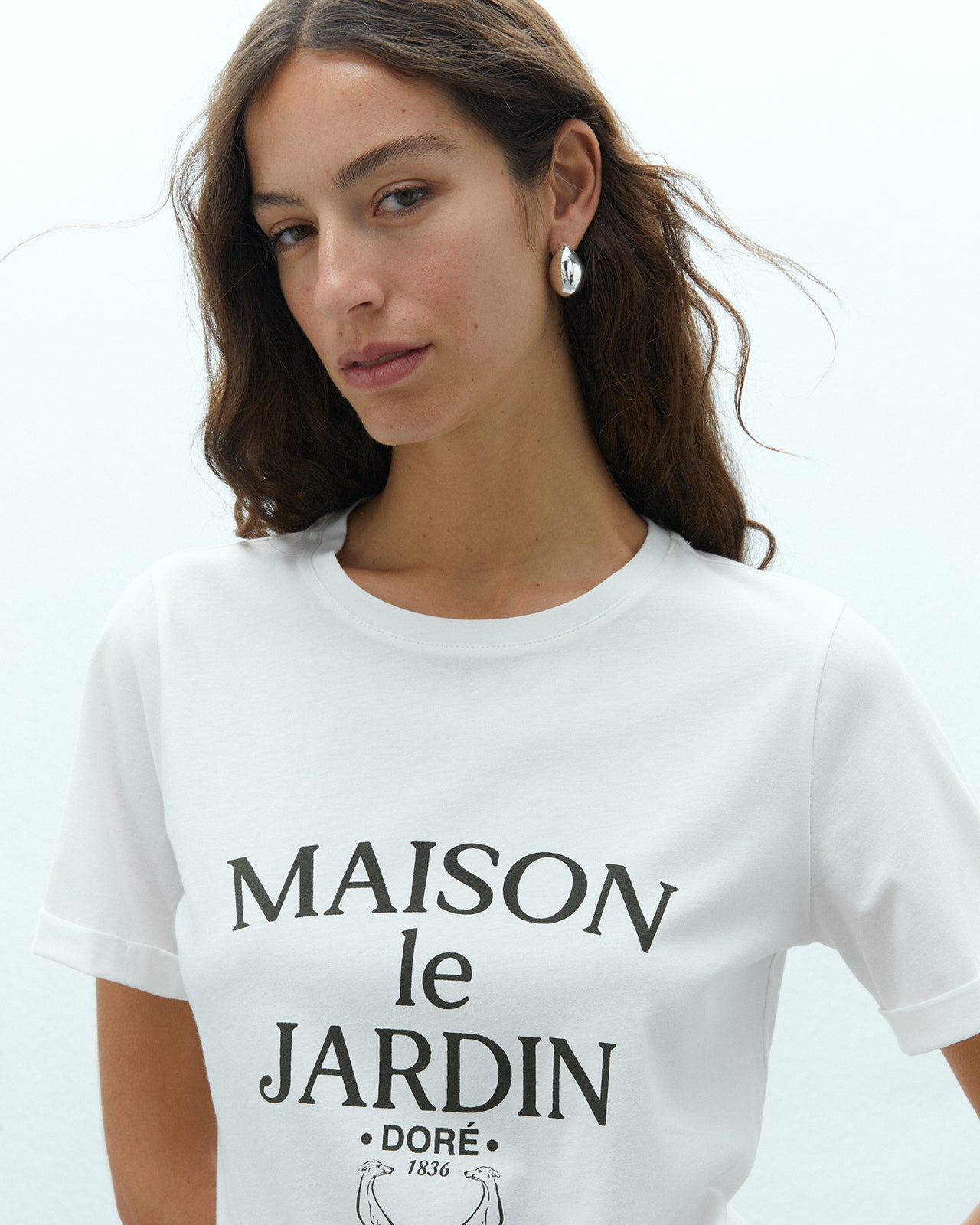 Camiseta de mujer de algodón con estampado